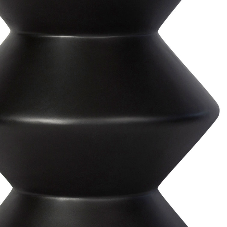 Black Geometric Concrete End Table