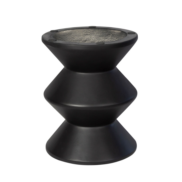 Black Geometric Concrete End Table