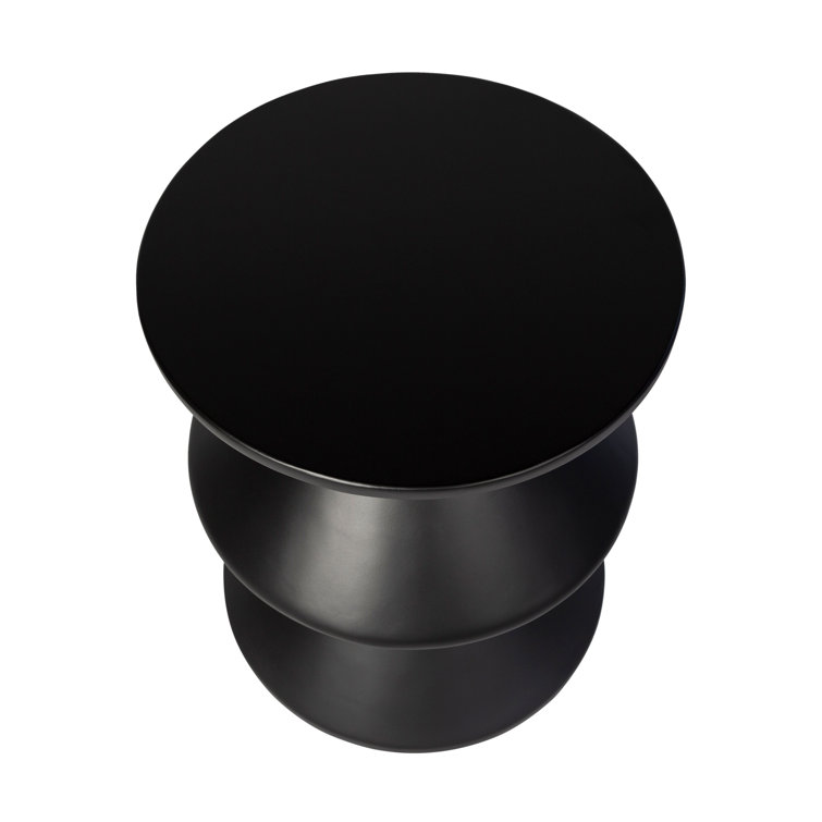 Black Geometric Concrete End Table