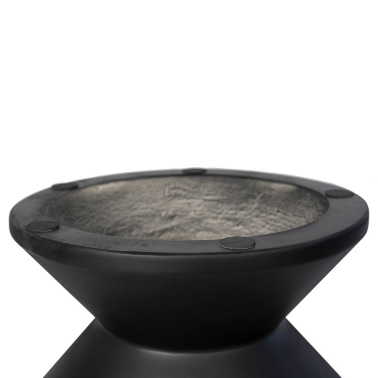Black Geometric Concrete End Table