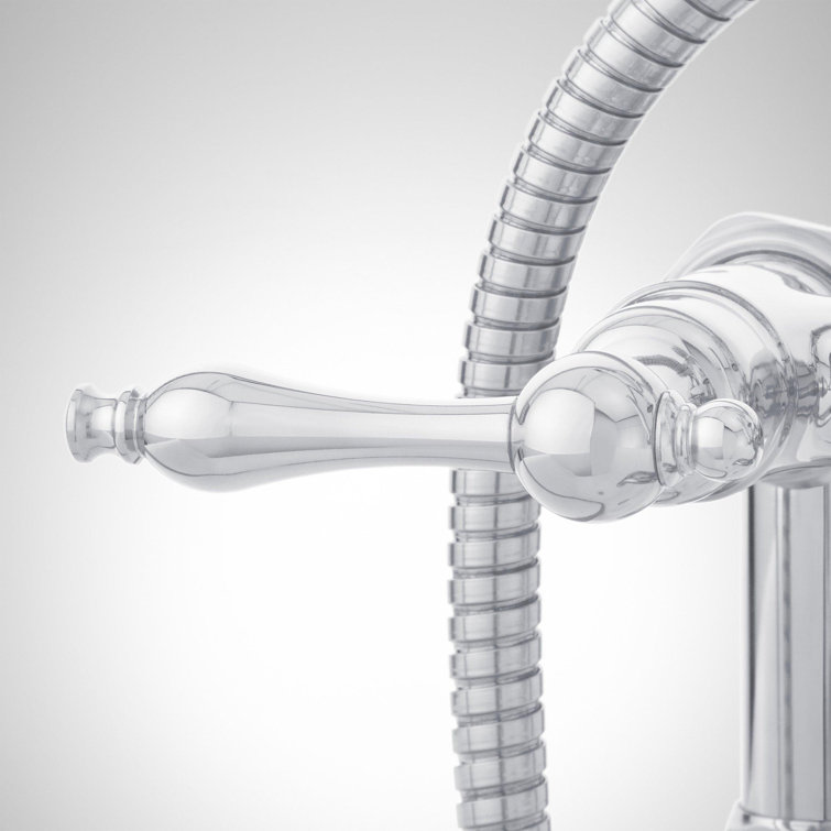 Chrome Telephone Style Deck Mounted Roman Tub Faucet with Lever Handles
