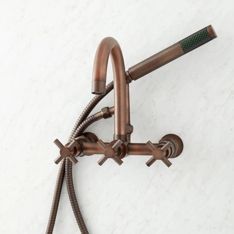 Sebastian Oil Rubbed Bronze Wall Mounted Tub Faucet with Cross Handles
