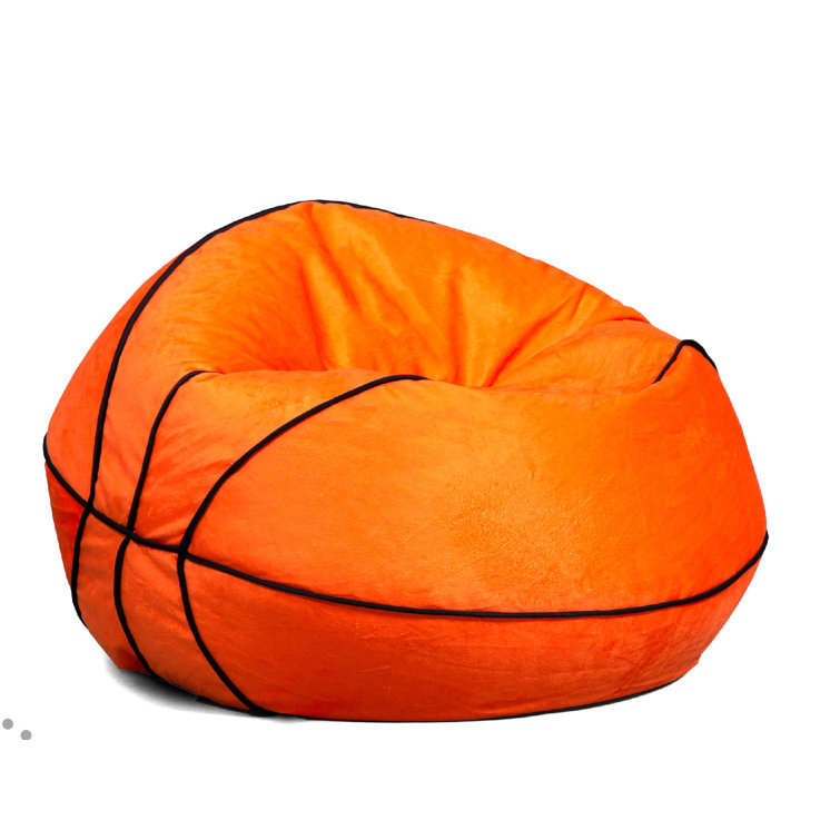 Basketball Plush Child-Sized Bean Bag Chair with Removable Cover