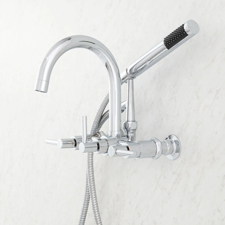 Sebastian Chrome Wall Mounted Tub Faucet with Lever Handles