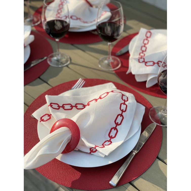 Forest Green Vinyl Round Placemat Set