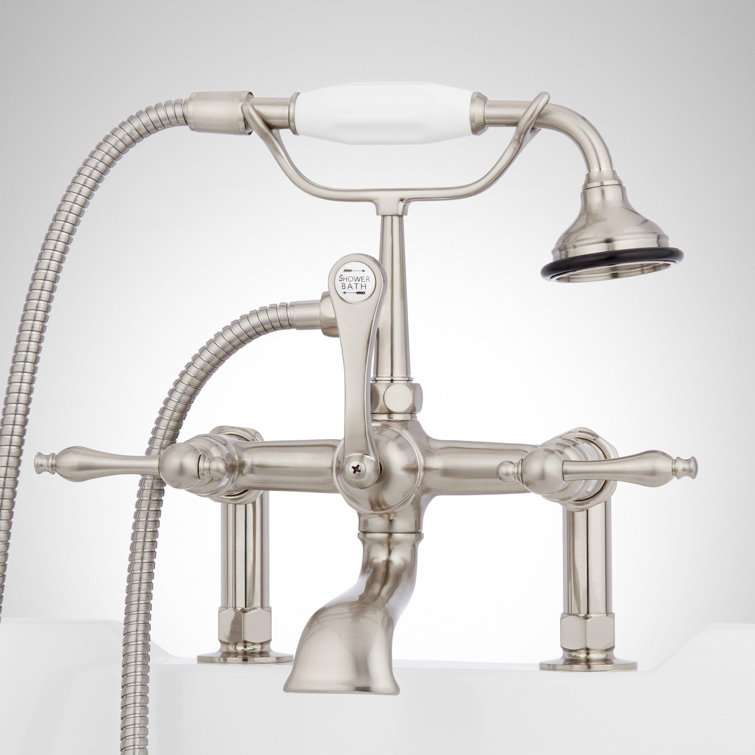 Polished Nickel Telephone Style Deck Mounted Roman Tub Faucet