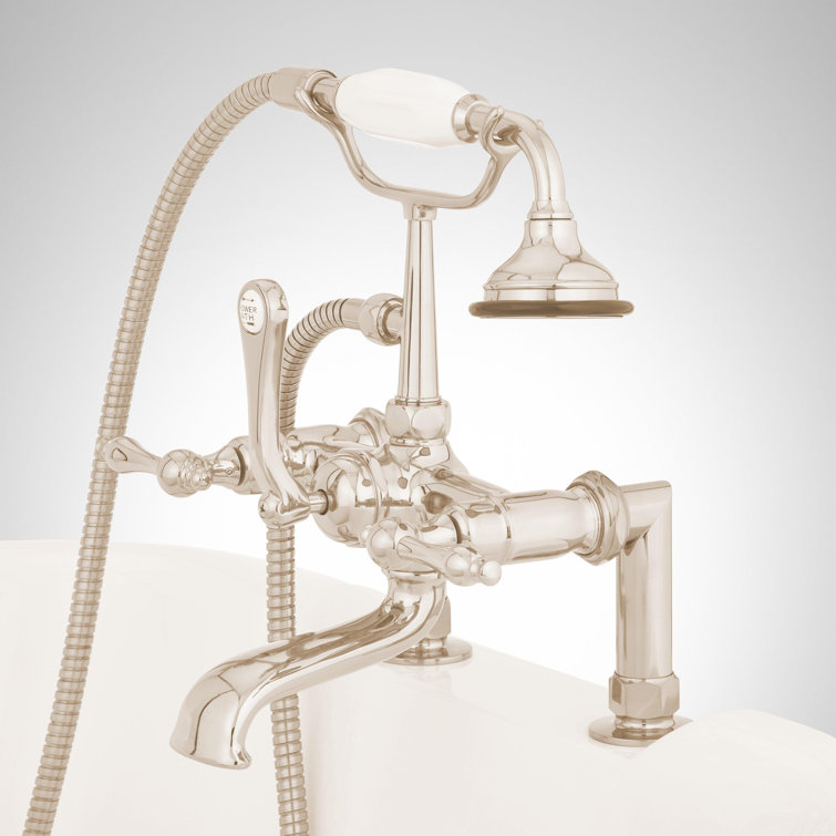 Polished Nickel Telephone Style Deck Mounted Roman Tub Faucet
