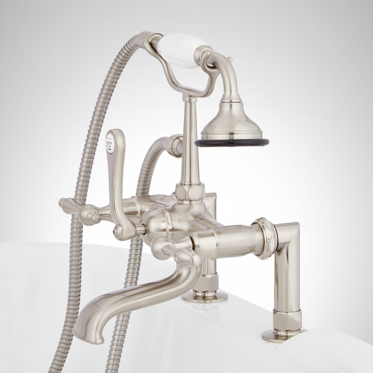 Polished Nickel Telephone Style Deck Mounted Roman Tub Faucet