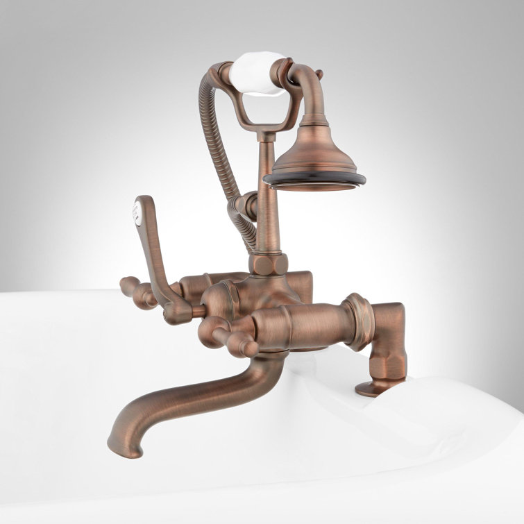 Oil Rubbed Bronze Telephone Style Deck Mounted Roman Tub Faucet