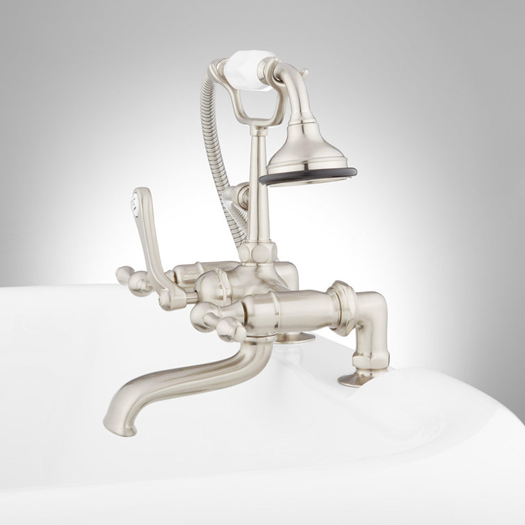 Polished Nickel Telephone Style Deck Mounted Roman Tub Faucet