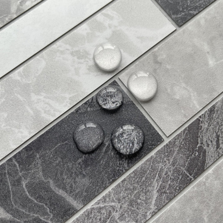 Gray Matte Peel and Stick Mosaic Wall Tile