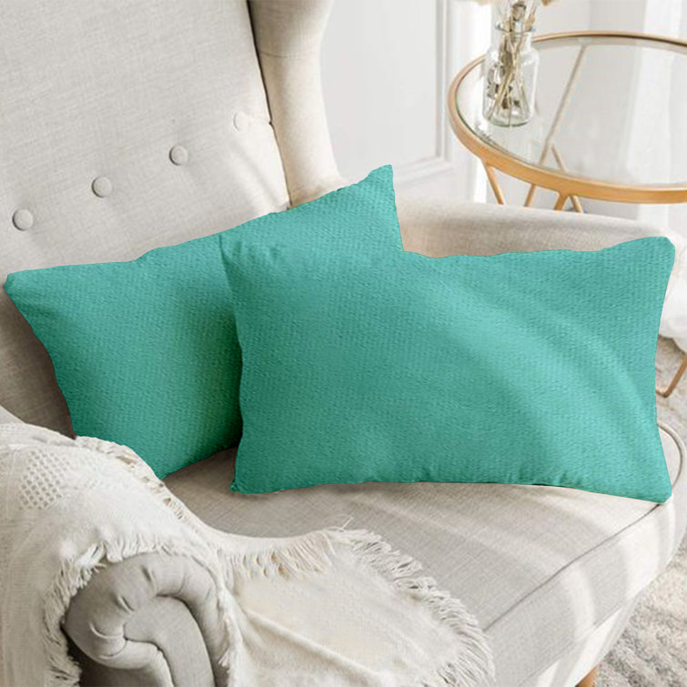 Aqua Blue 20" x 20" Velvet Throw Pillow Covers Set