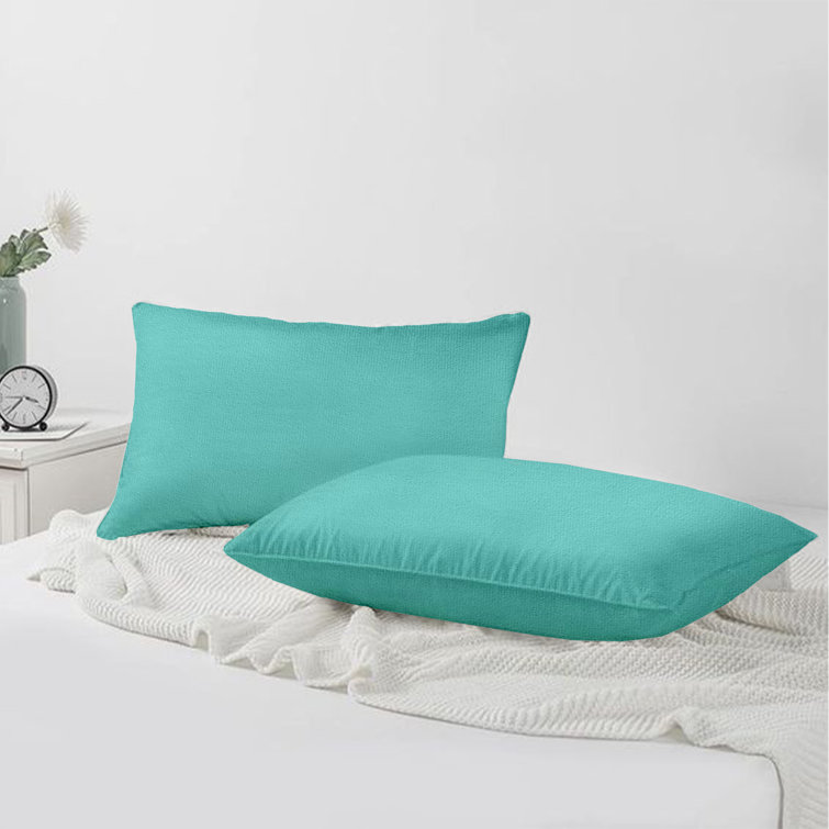 Aqua Blue 20" x 20" Velvet Throw Pillow Covers Set