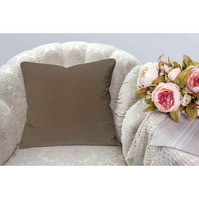 Cocoa Velvet 20" x 20" Pillow Covers with Hidden Zipper