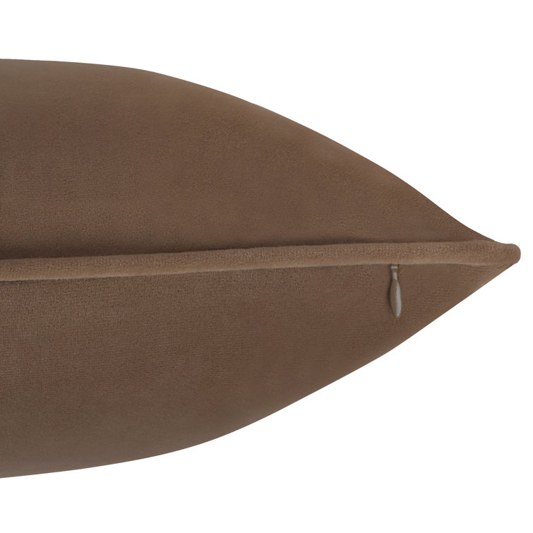 Cocoa Velvet 20" x 20" Pillow Covers with Hidden Zipper