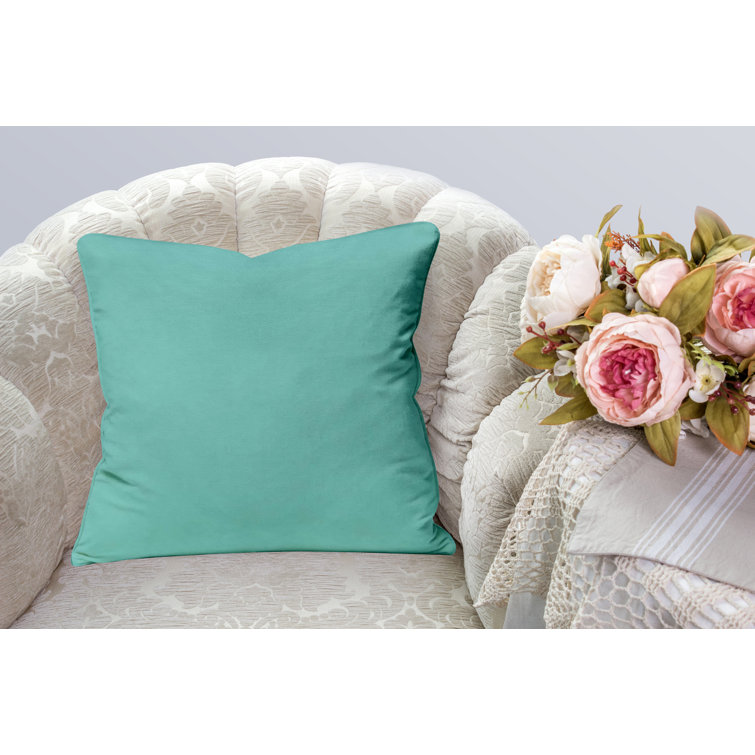 Aqua Blue 20" x 20" Velvet Throw Pillow Covers Set