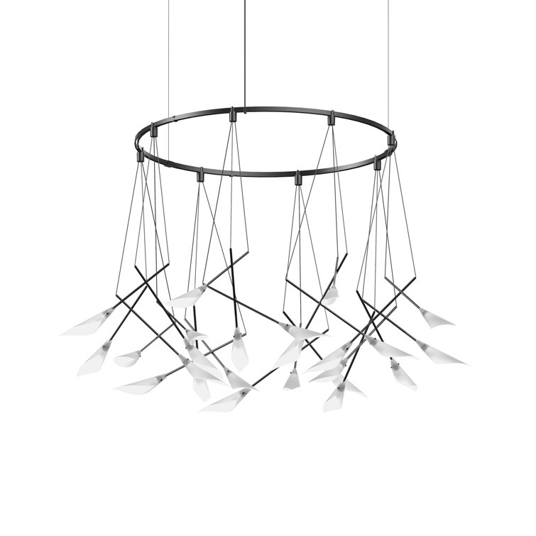 Black Crystal LED 31" Indoor/Outdoor Chandelier