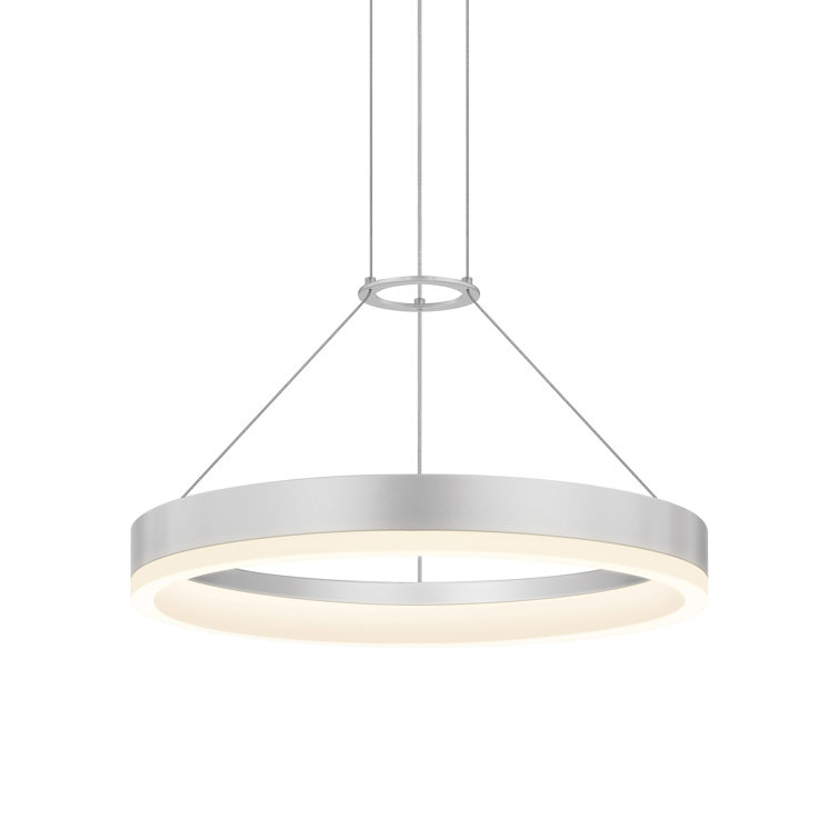 Corona Bright Satin Aluminum 16" LED Pendant Light