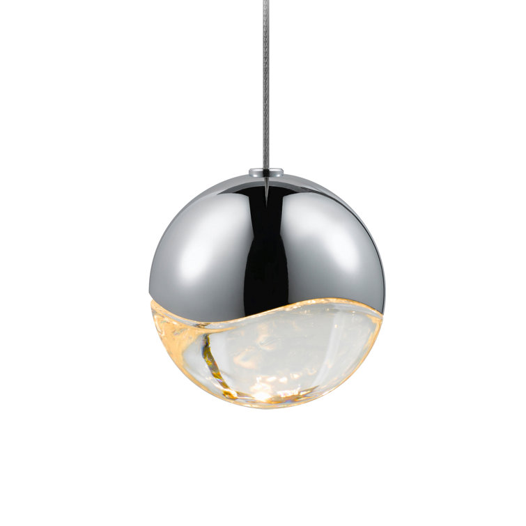 Luminous Globe LED Pendant in Polished Chrome and Satin Nickel