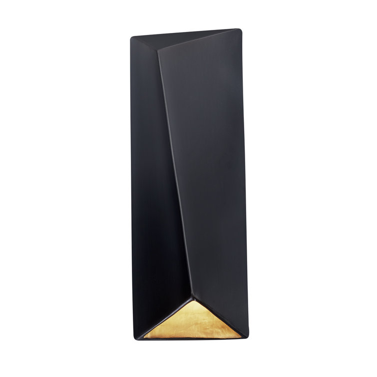 Matte Black and Gold Ceramic Dimmable Outdoor LED Wall Light