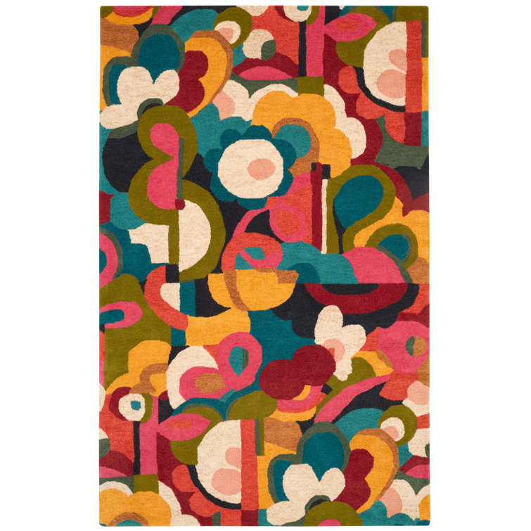 Handmade Multicolor Wool Tufted Rectangular Rug 3x5