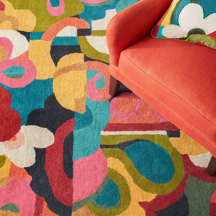 Handmade Multicolor Wool Tufted Rectangular Rug 3x5
