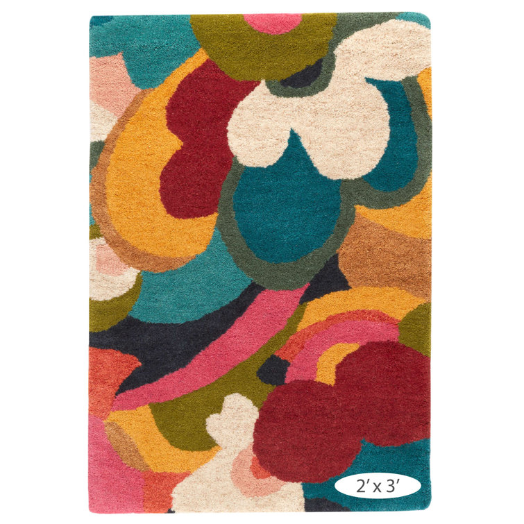 Field of Dreams Multi-Color Hand-Tufted Wool Rug, 2' x 3'