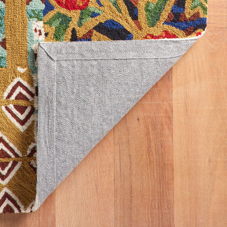 Handmade Blue and Multicolor Wool Patchwork Rug, 8' x 10'