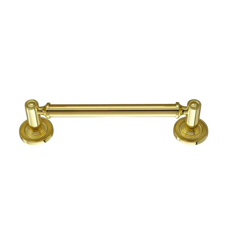 Minted Polished Gold Traditional Cylindrical Bar Pull with Mounting Hardware