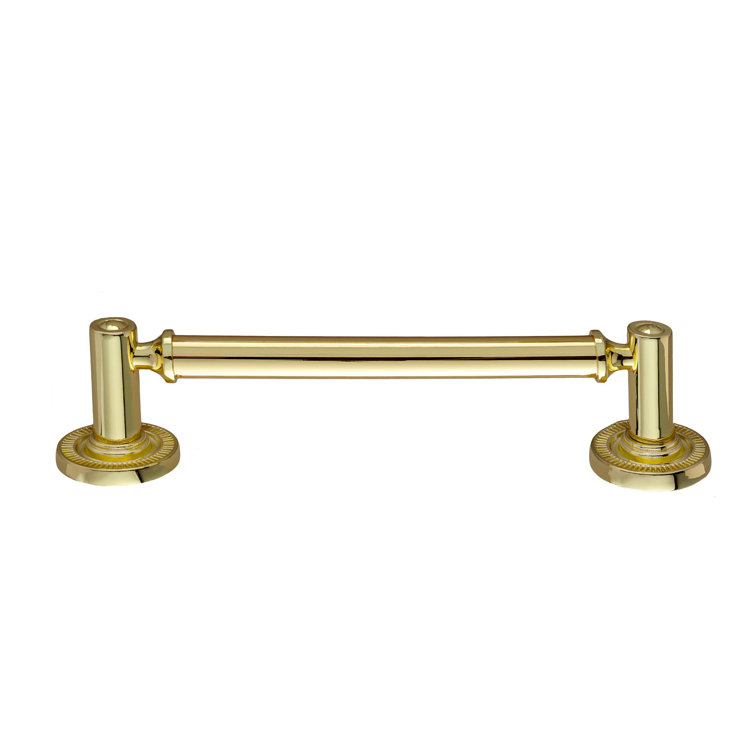 Minted Polished Gold Traditional Cylindrical Bar Pull with Mounting Hardware