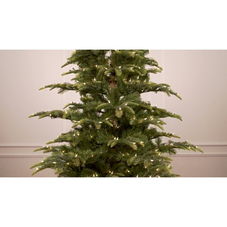 7.5' Green Pre-Lit Artificial Fir Christmas Tree with Metal Stand