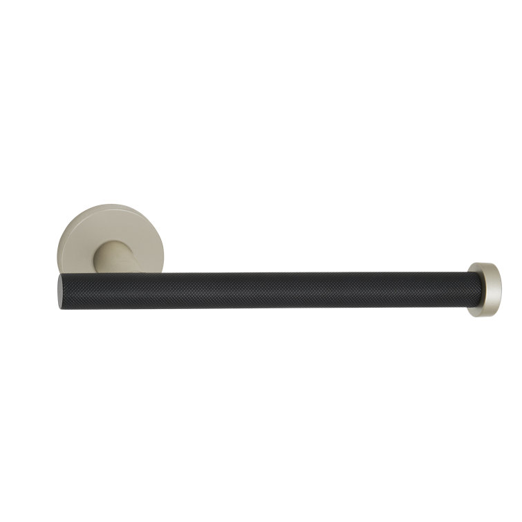 Matte Nickel and Black Knurled Bar Tissue Holder