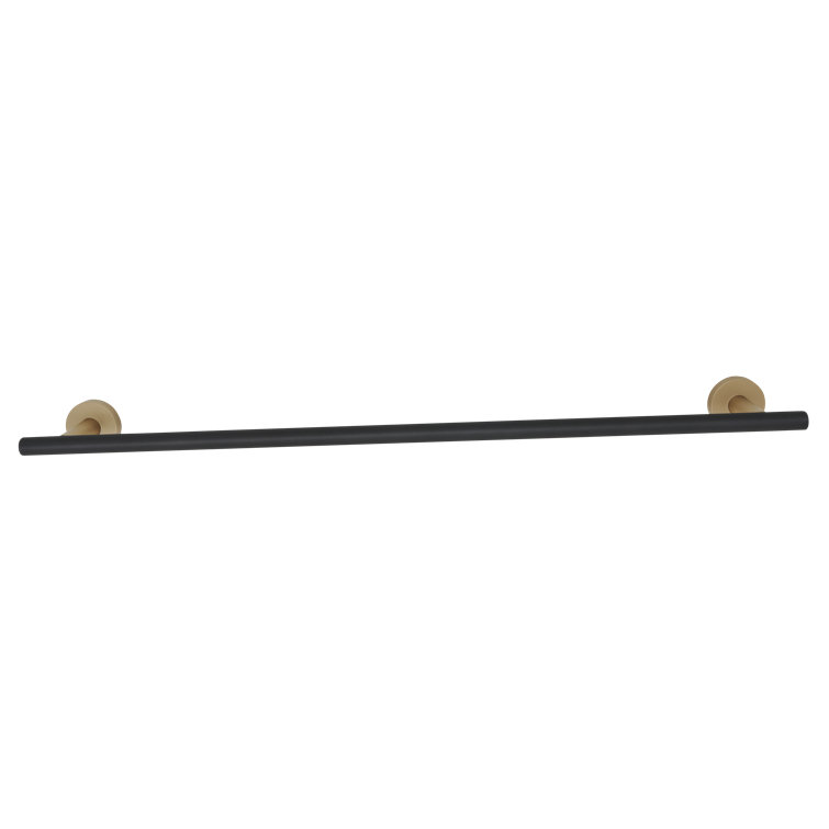 Vita Bella 27" Champagne and Matte Black Wall Mounted Towel Bar