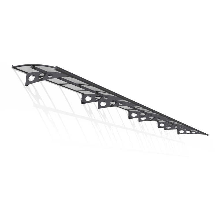 Herald Gray and Clear Polycarbonate Fixed Door Awning