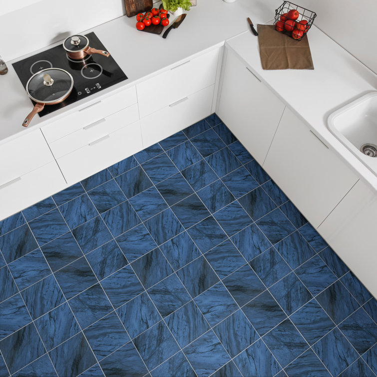 Indigo 8" x 8" Porcelain Marble Look Wall & Floor Tile