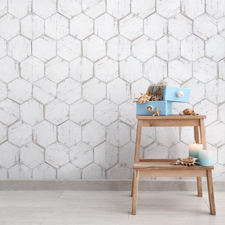 Retro Hex Blanc 7" x 8" Porcelain Hexagon Tile for Walls & Floors