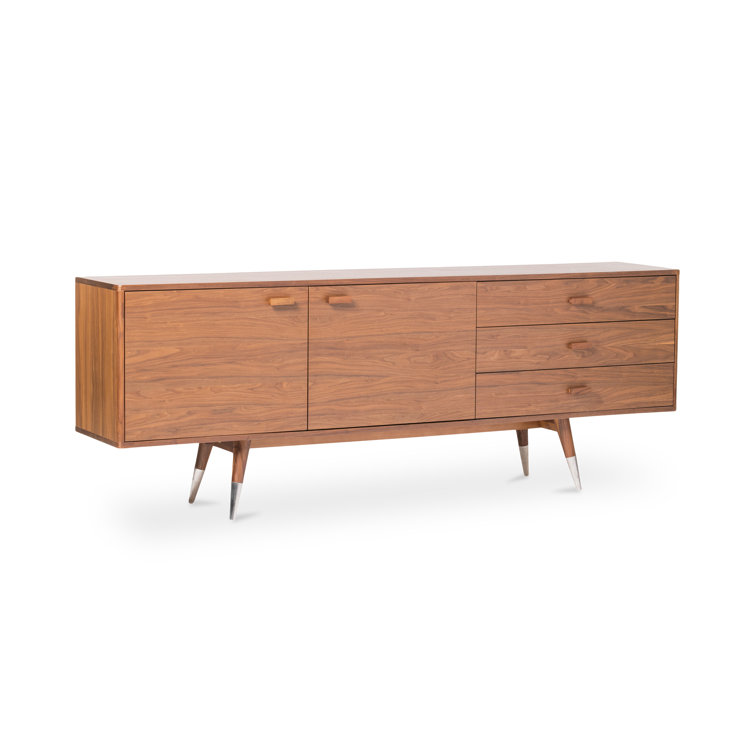 Sienna Walnut Mid-Century Modern Sideboard with Tapered Legs