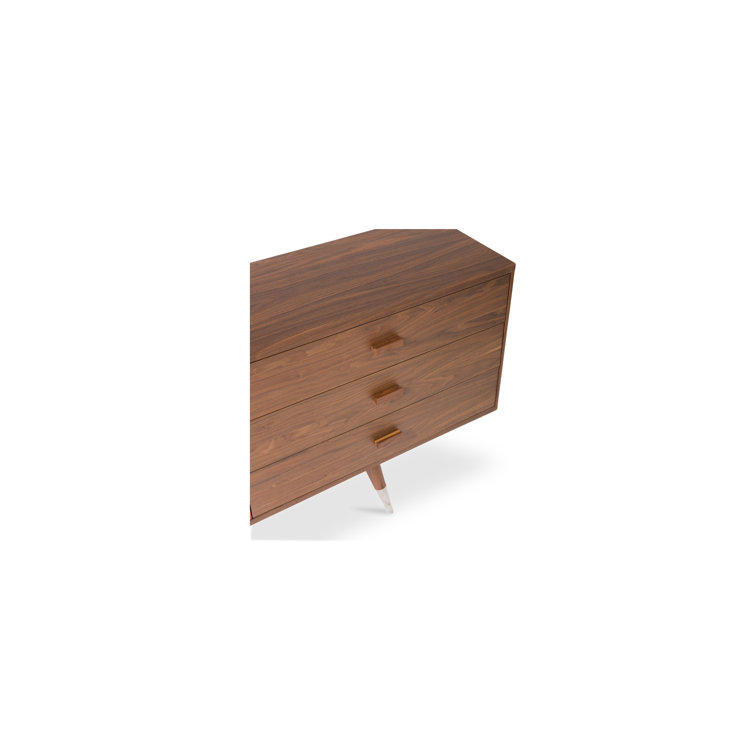 Sienna Walnut Mid-Century Modern Sideboard with Tapered Legs