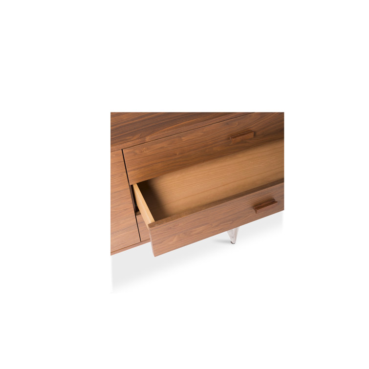 Sienna Walnut Mid-Century Modern Sideboard with Tapered Legs