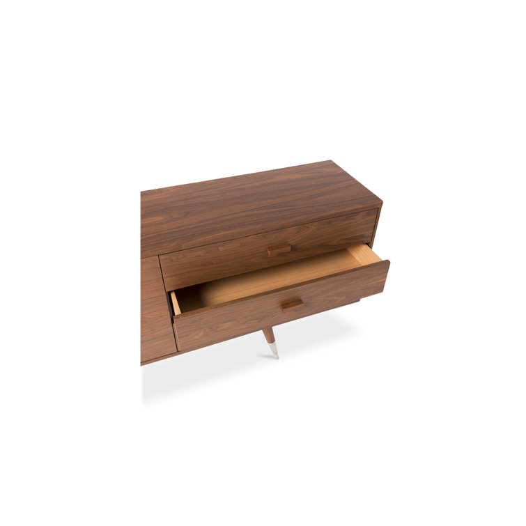 Sienna Walnut Mid-Century Modern Sideboard with Tapered Legs