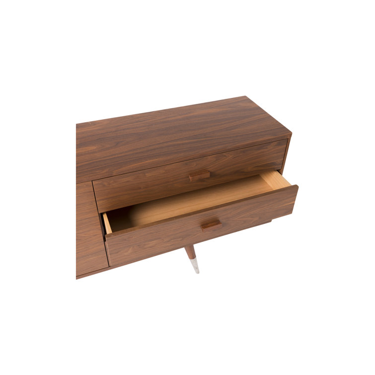 Sienna Walnut Mid-Century Modern Sideboard with Tapered Legs