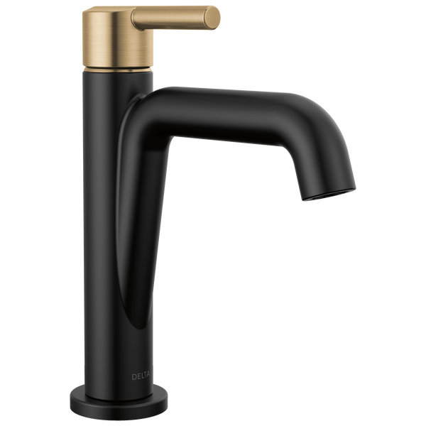 Matte Black and Champagne Bronze Single Handle Bathroom Faucet