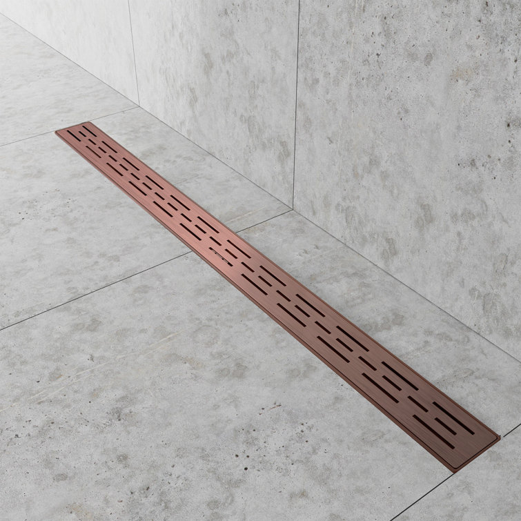 36" Polished Copper Stainless Steel Linear Shower Drain