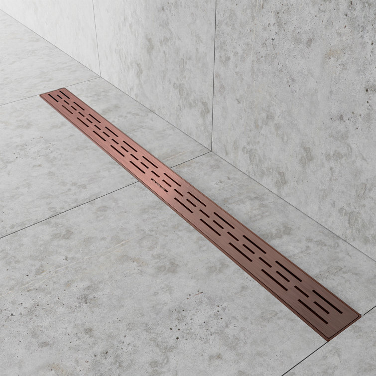 36" Polished Copper Stainless Steel Linear Shower Drain