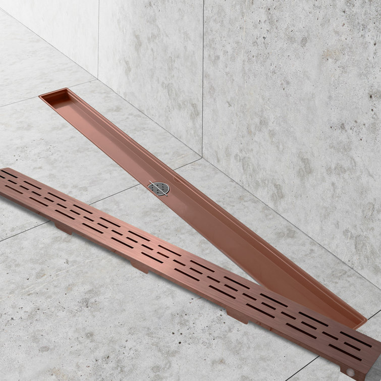 36" Polished Copper Stainless Steel Linear Shower Drain