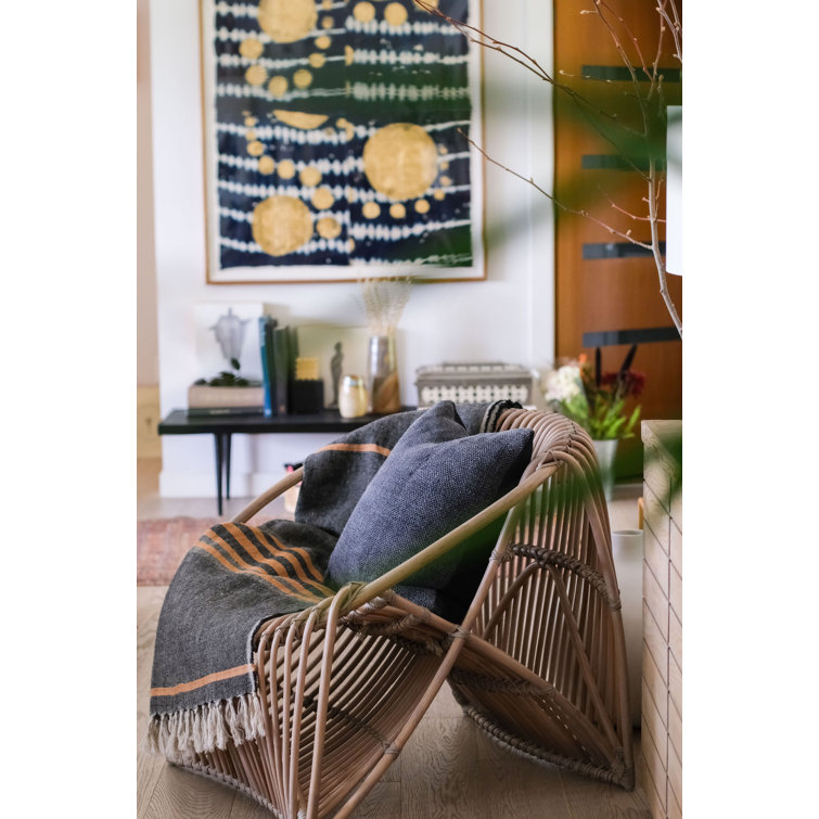 Hendrick Amber Linen 20" x 20" Handwoven Throw Pillow