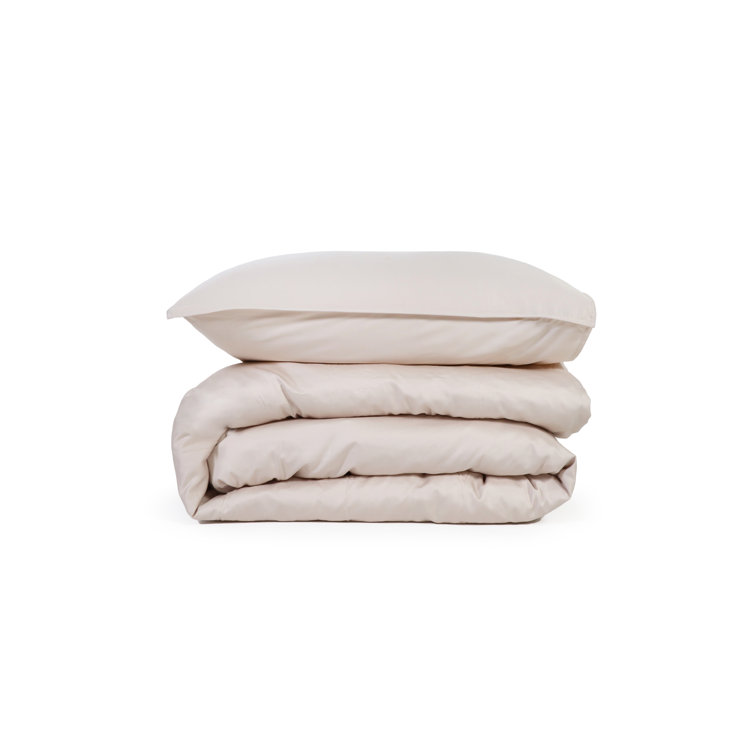 Parker Luxe Bamboo Twin Duvet Set in Sand