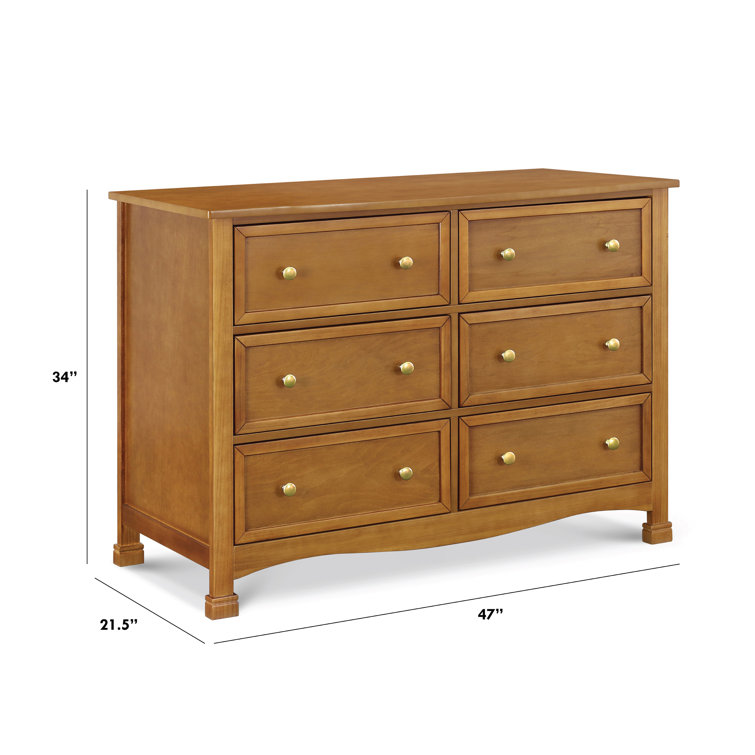 Kalani Chestnut 6-Drawer Double Wide Nursery Dresser