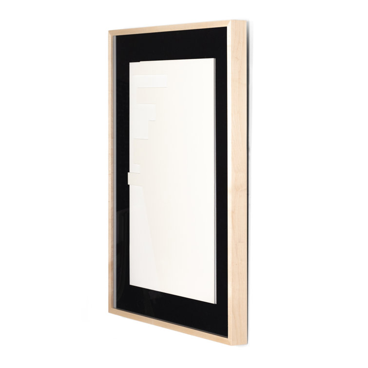 Dimensional Abstract 4 White and Maple Framed Canvas