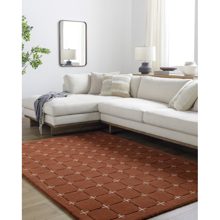 Mallory Rust and Beige Hand-Tufted Wool 8' x 10' Area Rug